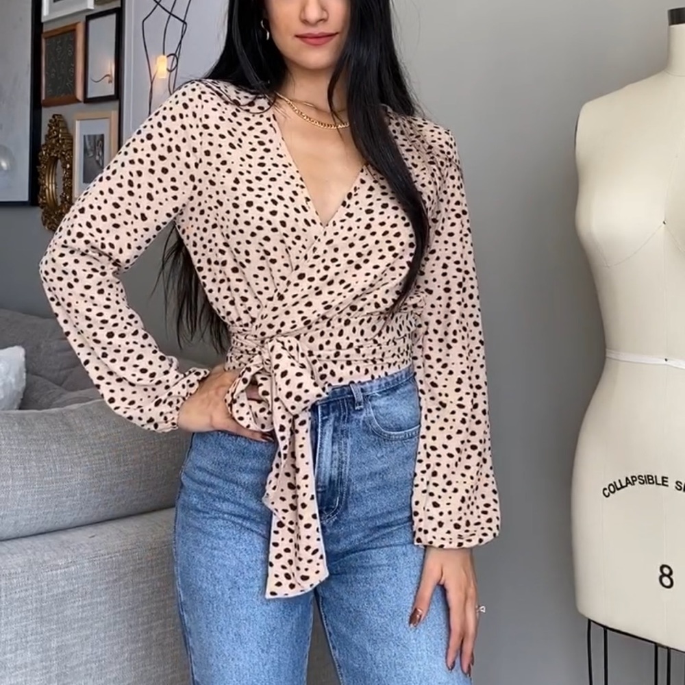 Wrap top - animal print